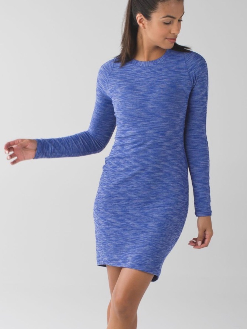 Lululemon | Where To Long Sleeve Dress in Heathered Blue - Size 4